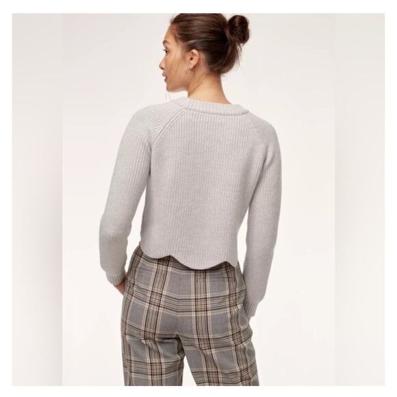 Aritzia Wilfred Sardou Sweater Heather Birch XS Made in Italy 100% Wool - Picture 3 of 12